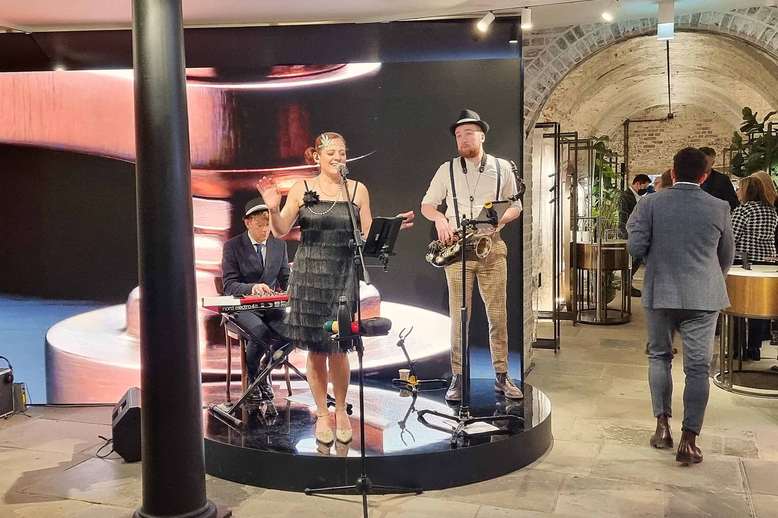 Band singing for charity